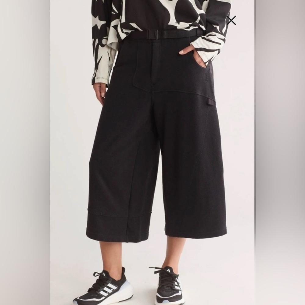 Free People Movement Ollie Cropped Wide Leg Pant Black Size XS - Picture 2 of 11